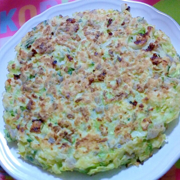 こんにゃくとイカのヘルシーお好み焼き